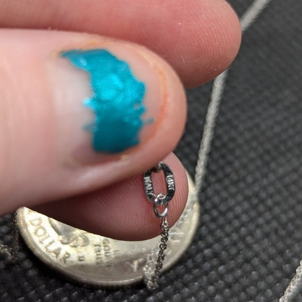 14k white gold delicate chain FIRM - Picture 4 of 4